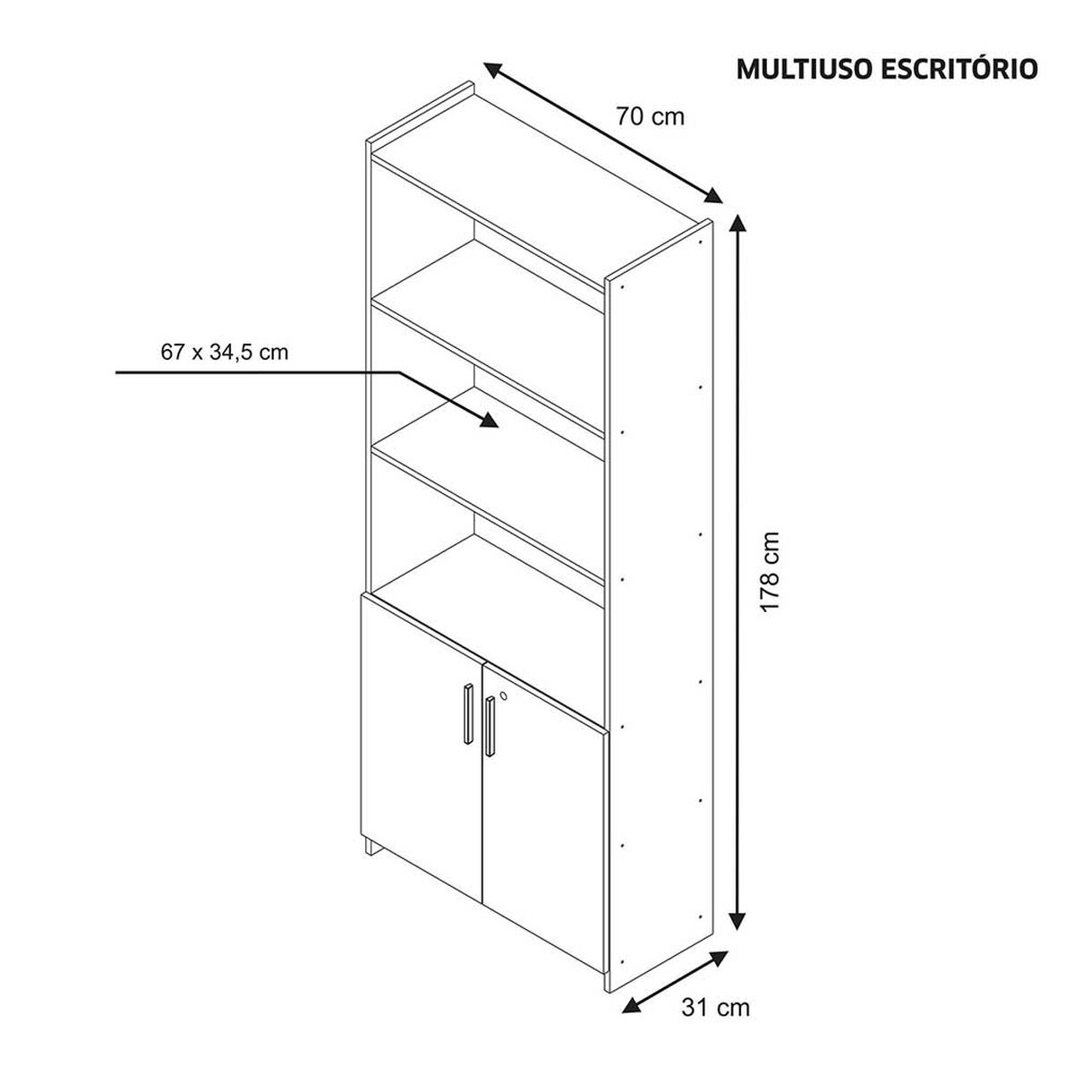 Librero Home Mobili Hilton 2 Puertas Blanco