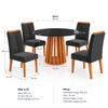 Juego de Comedor Roca York 4 Sillas Negro Canela