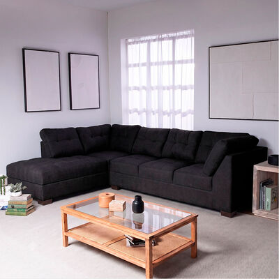 Seccional Izquierdo Muebles MPR Edimburgo 5 Cuerpos Negro
