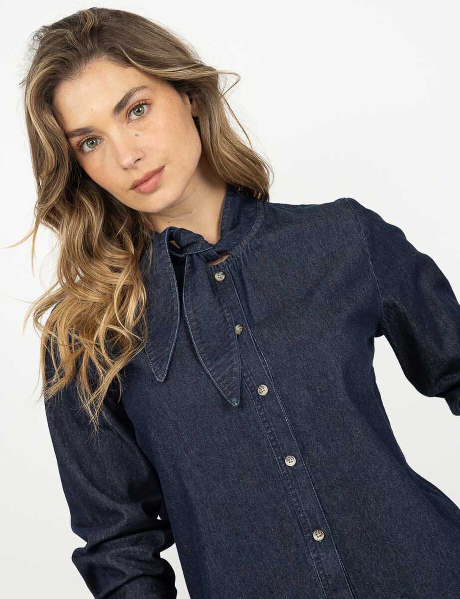 Blusa Denim Manga Larga Mujer Zibel