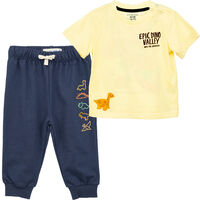 Conjunto Polera+Pantalón Bebo Chess Baby Amarillo