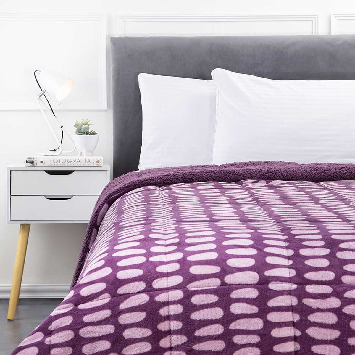Plumón Coral Estampado Sherpa Casanova 2 Plazas Mora