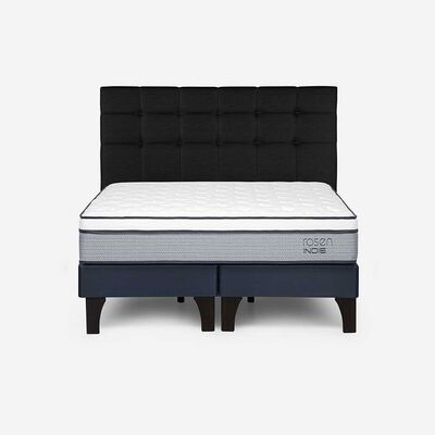 Cama Europea Rosen Base Dividida King New Style 4  + Respaldo Issey