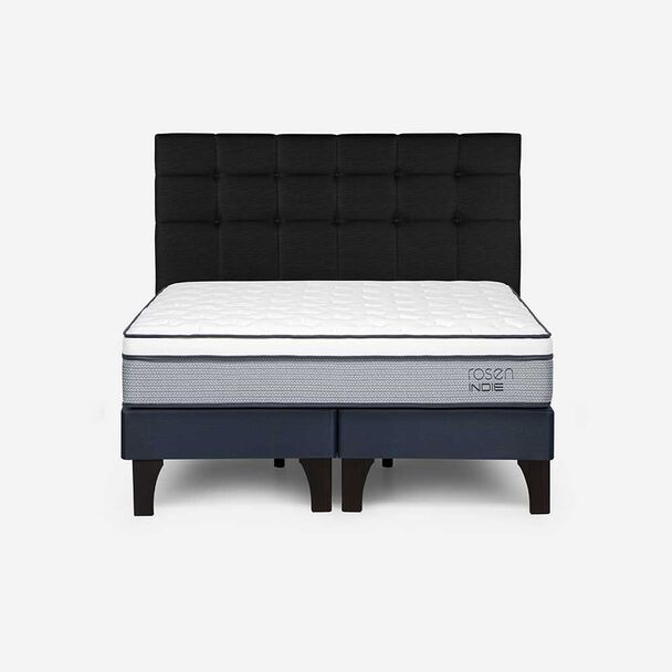 Cama Europea Rosen Base Dividida King New Style 4  + Respaldo Issey