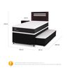 Cama Nido CIC 1,5 Plazas Superior 1 Plaza Inferior New Ortopedic Black + Respaldo + Velador New Munich