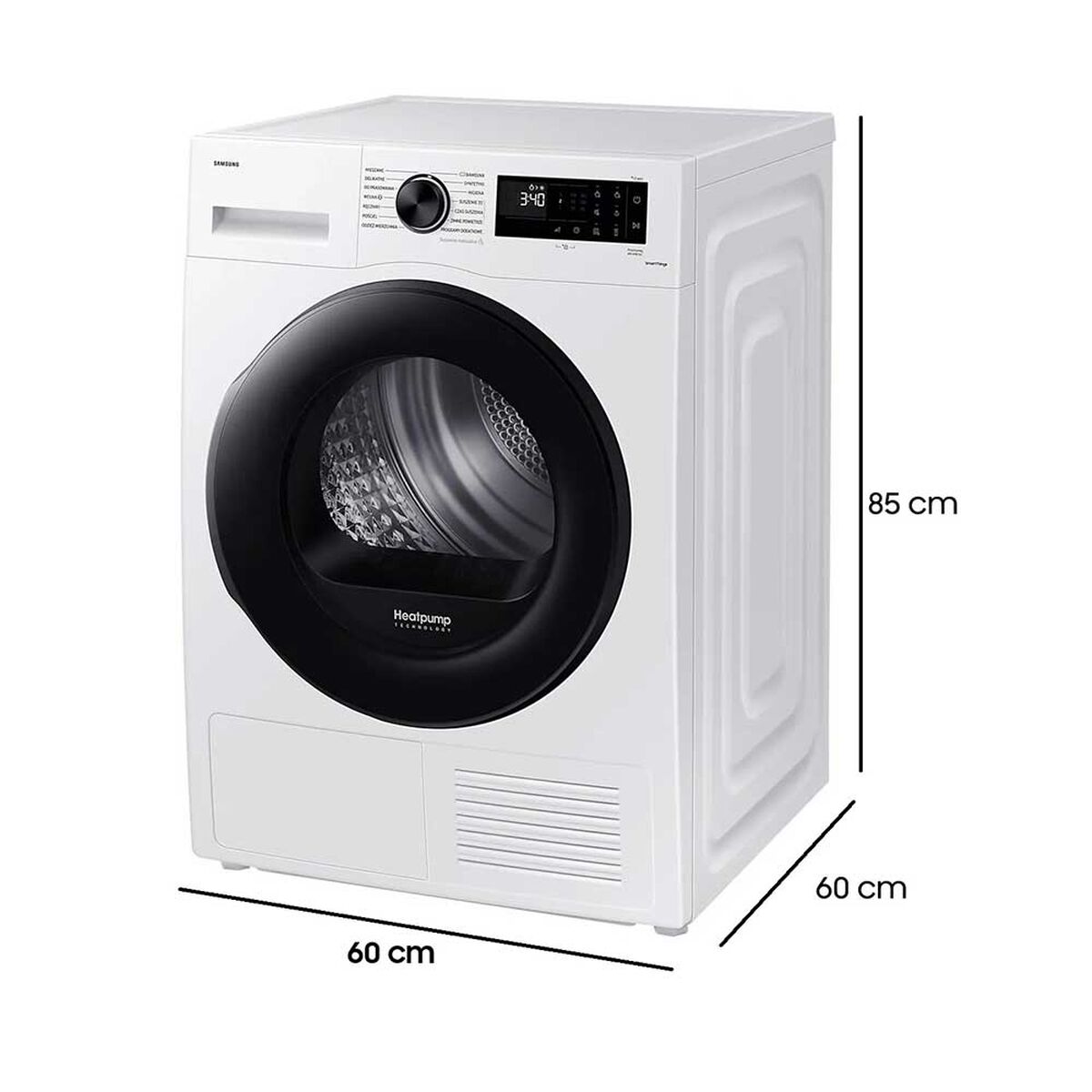 Samsung Secadora DV90CGC2A0AEZS 9 kg. Bomba de Calor Frontal Blanco