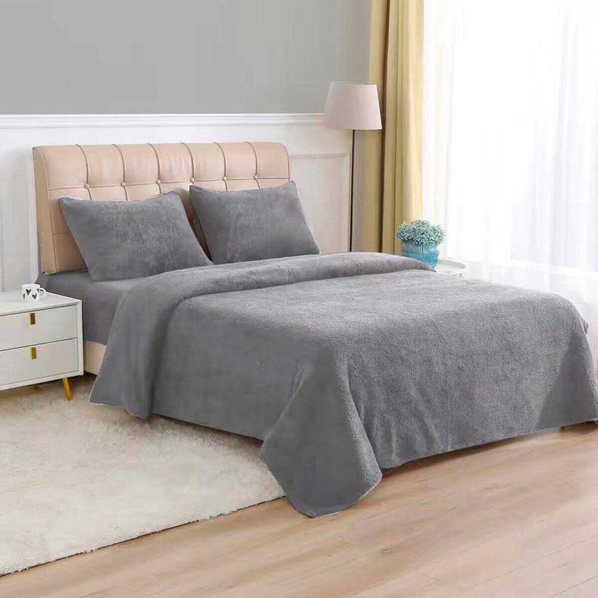 Juego de S&aacute;banas Chiporro Doral King Senses Gris Claro