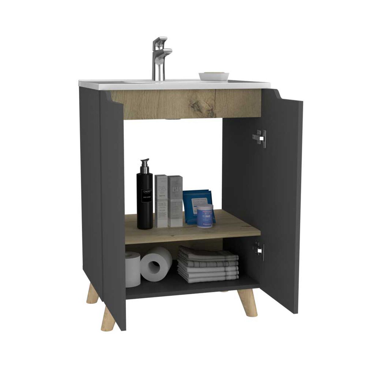 Mueble Lavamanos TuHome Laurent 1 Puerta Plomo