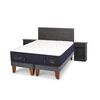 Cama Europea CIC Base Dividida King Súper Premium + Respaldo + 2 Veladores Villarrica