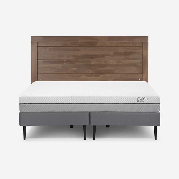 Cama Europea Rosen Base Dividida 2 Plazas Pratta + Respaldo Sicilia