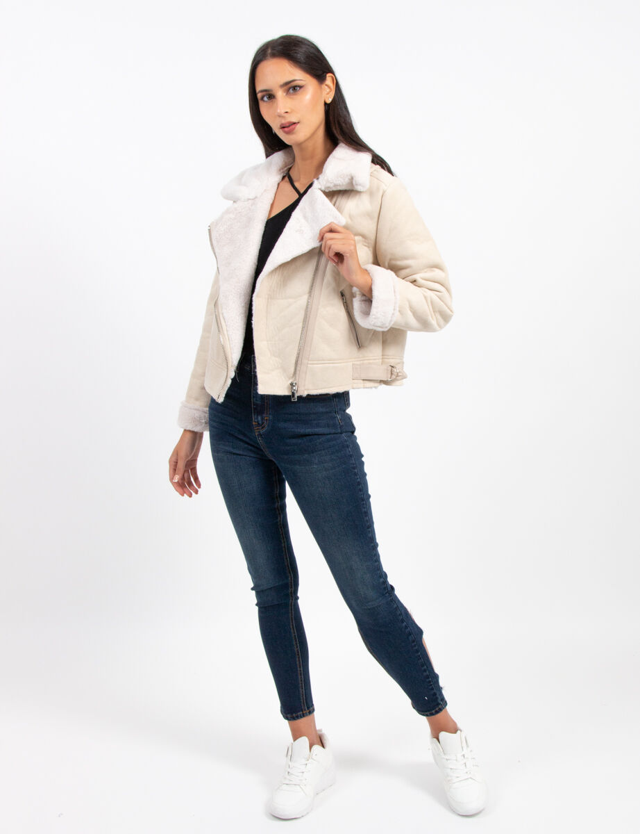 Chaqueta Aviadora de Gamuza Suede Mujer Zibel