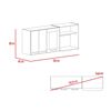 Mueble de Cocina Superior TuHome Hasselt 5 Puertas Gris Rovere