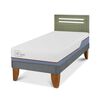Cama Europea CIC 1,5 Plazas Excellence Plus + Respaldo Munich Olivo