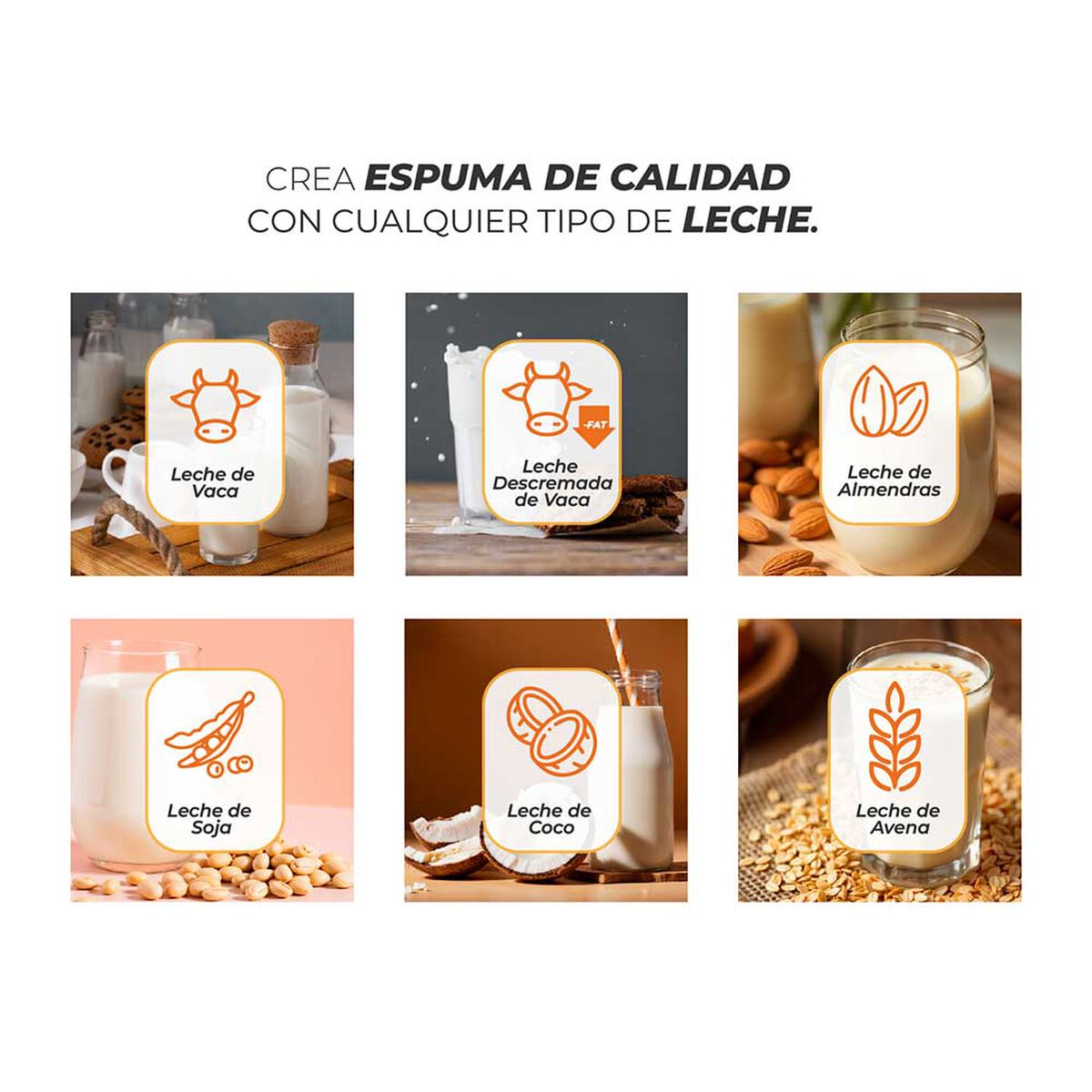 Espumador de Leche Aerofoam 4 en 1
