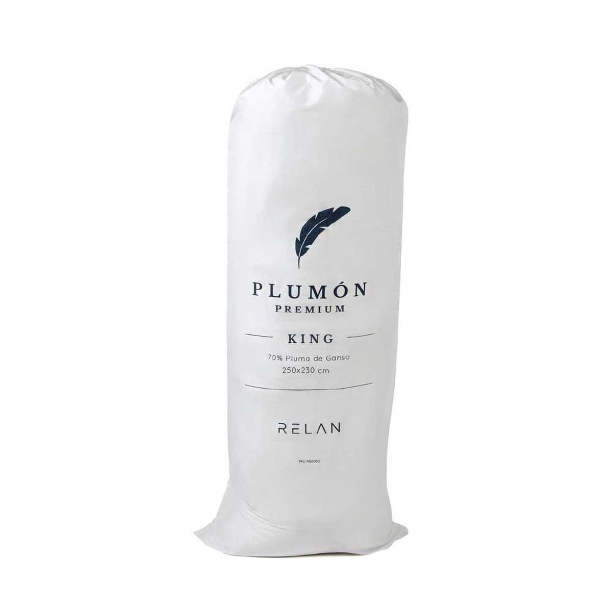 Plumón Liso Relan King Pluma Ganso Blanco
