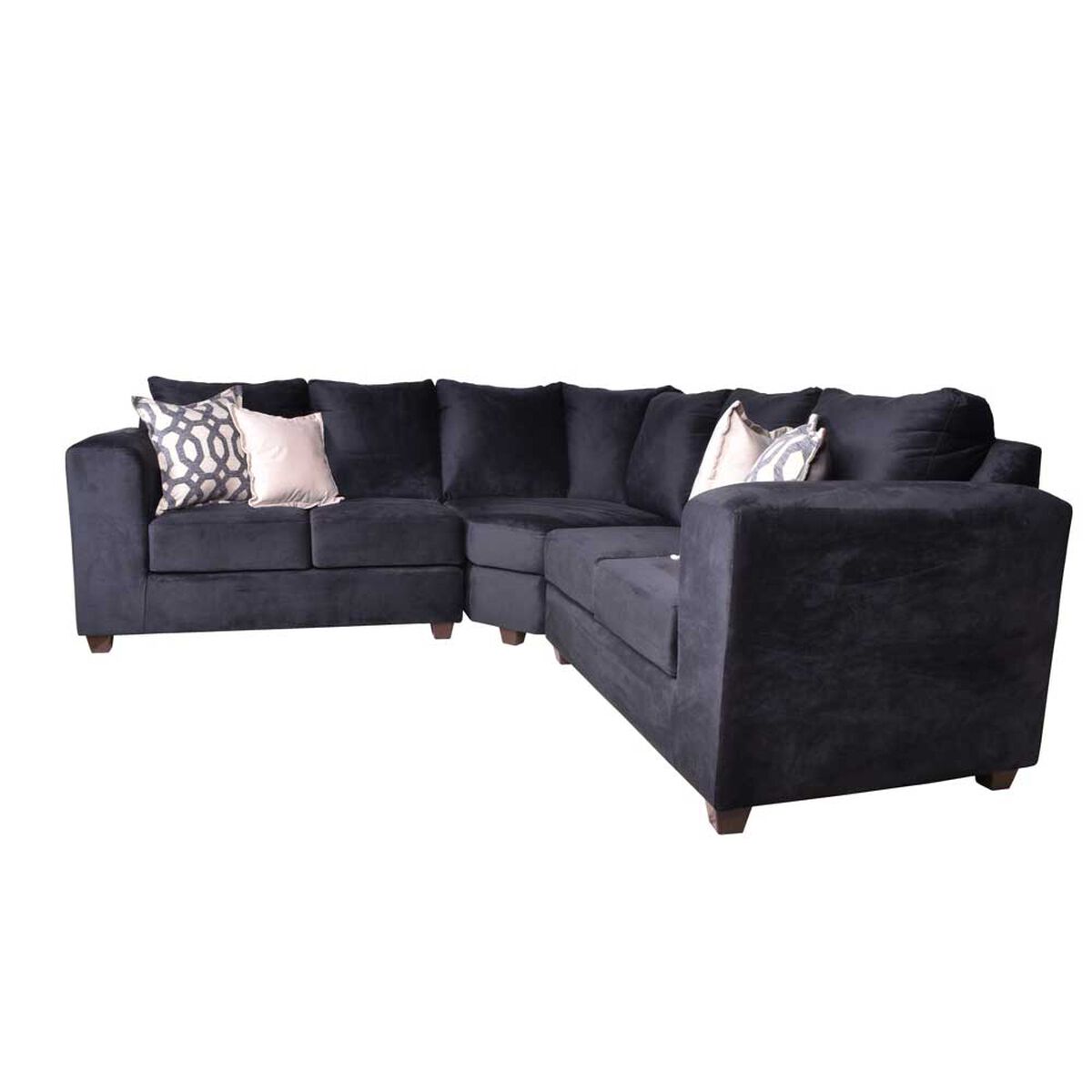 Sof&aacute; Seccional Jerk Home Kenia 5 Cuerpos Negro