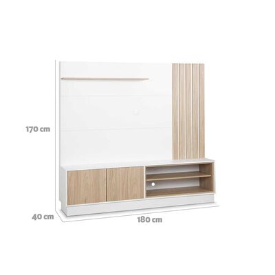 Imagen 2 del producto Centro de Entretención CIC Kahlo Hasta 65"" Blanco Olmo Alpino