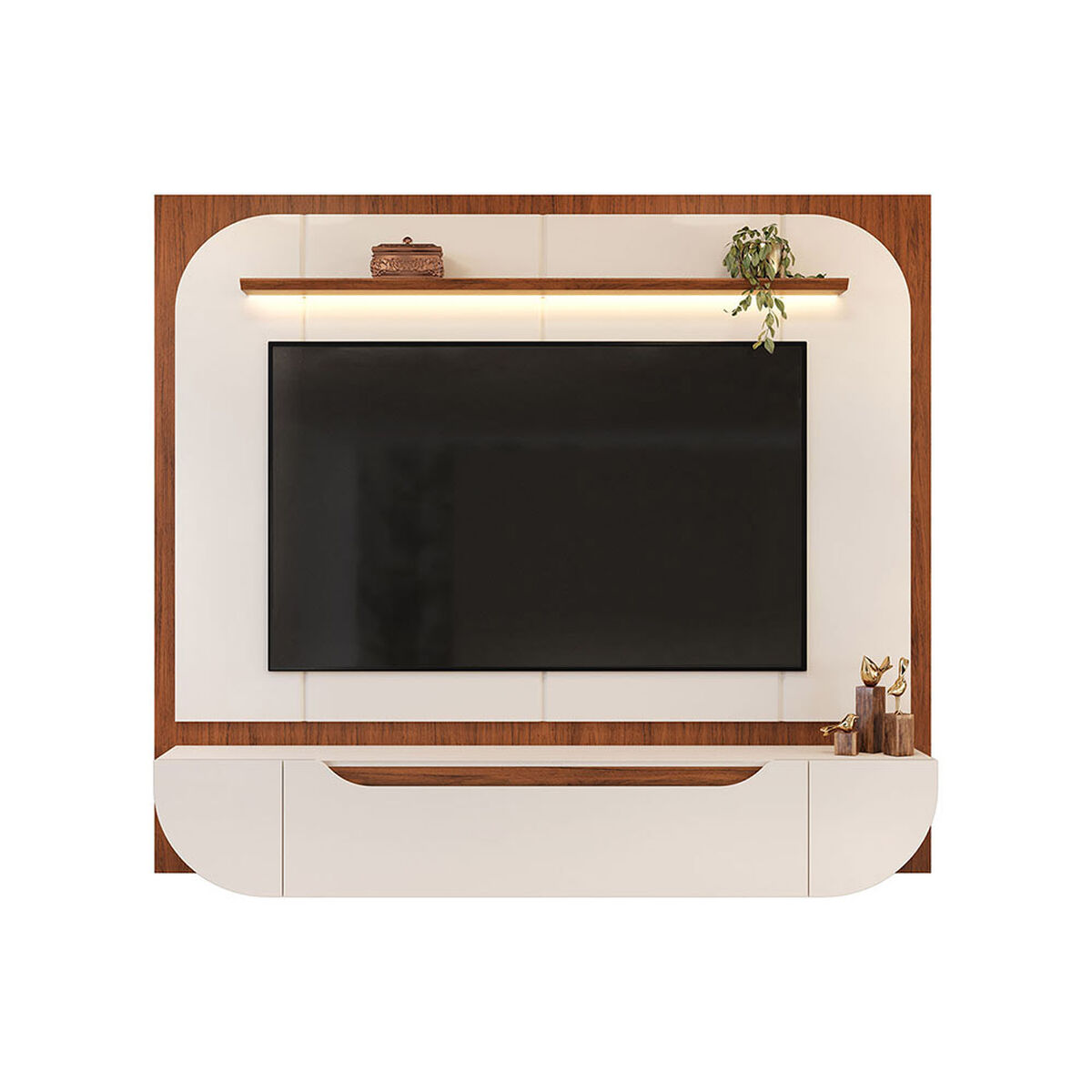 Panel TV Vekkahome Onare Hasta 70" con Luz Beige Caf&eacute;