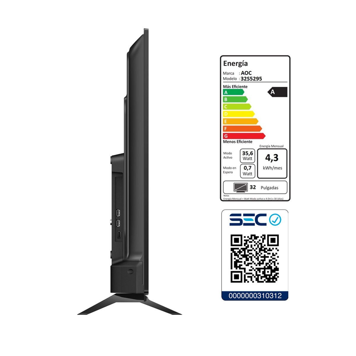 LED 32" AOC 32S5295 Smart TV HD