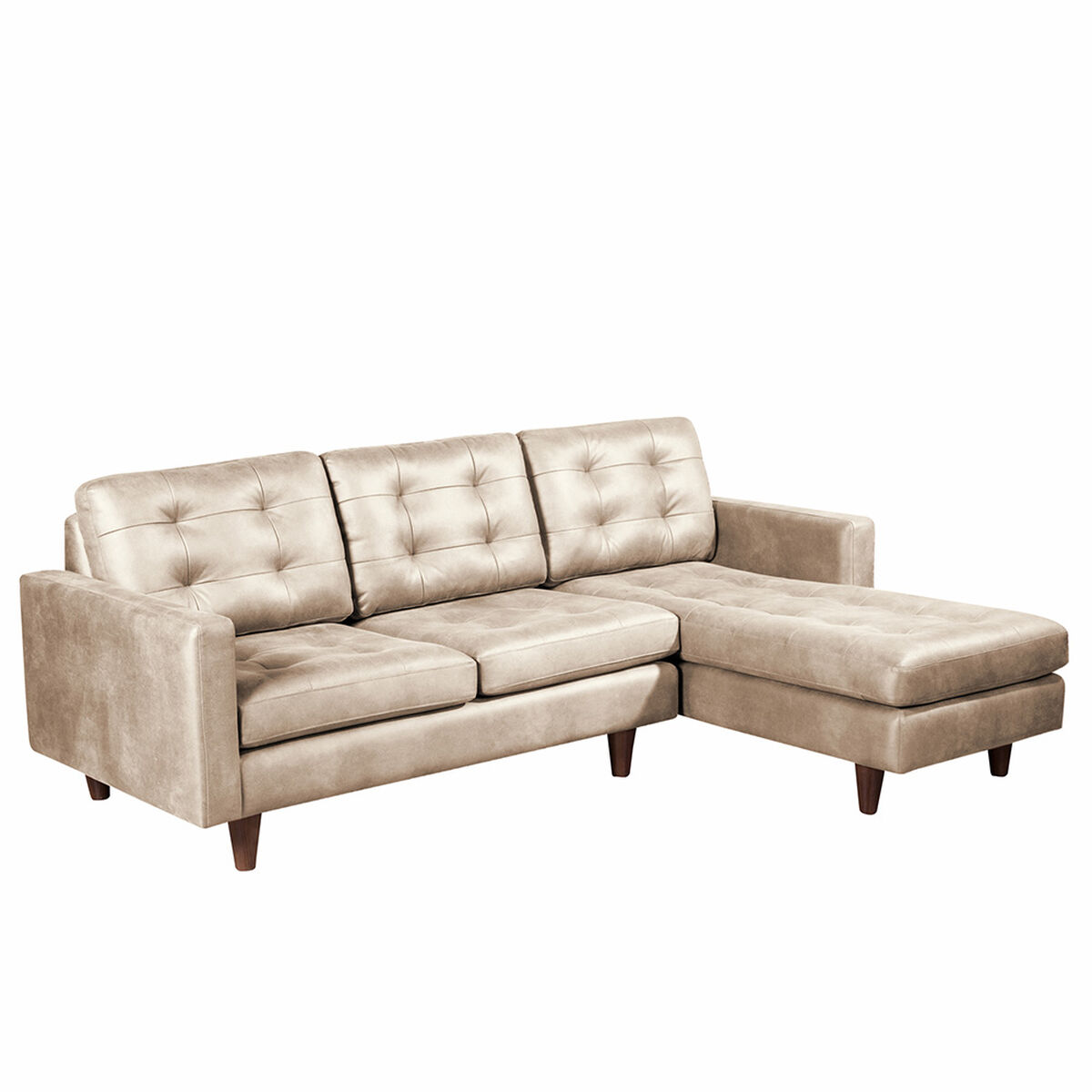 Sof&aacute; Cuero Latam Home N&aacute;poles Chaise Longue 2 Cuerpos Derecho