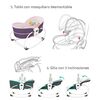 Cuna Moisés 5 en 1 con Vibración Mosquitero Lubabycas Rosada