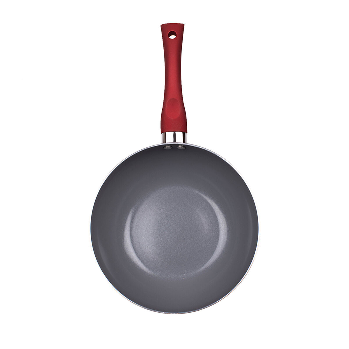 Wok Acero Inoxidable Doral Montecarlo Rojo 22 cm
