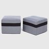Juego de Living Paris Sofá 3 Cuerpos + Dos Pouf 1 Cuerpo Gris Negro