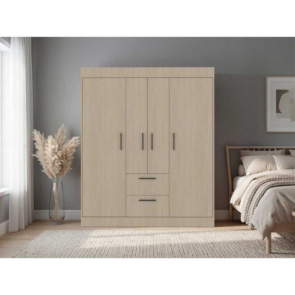 Closet Tuhome 150 VM 4 Puertas 2 Cajones Cartagena Wengue