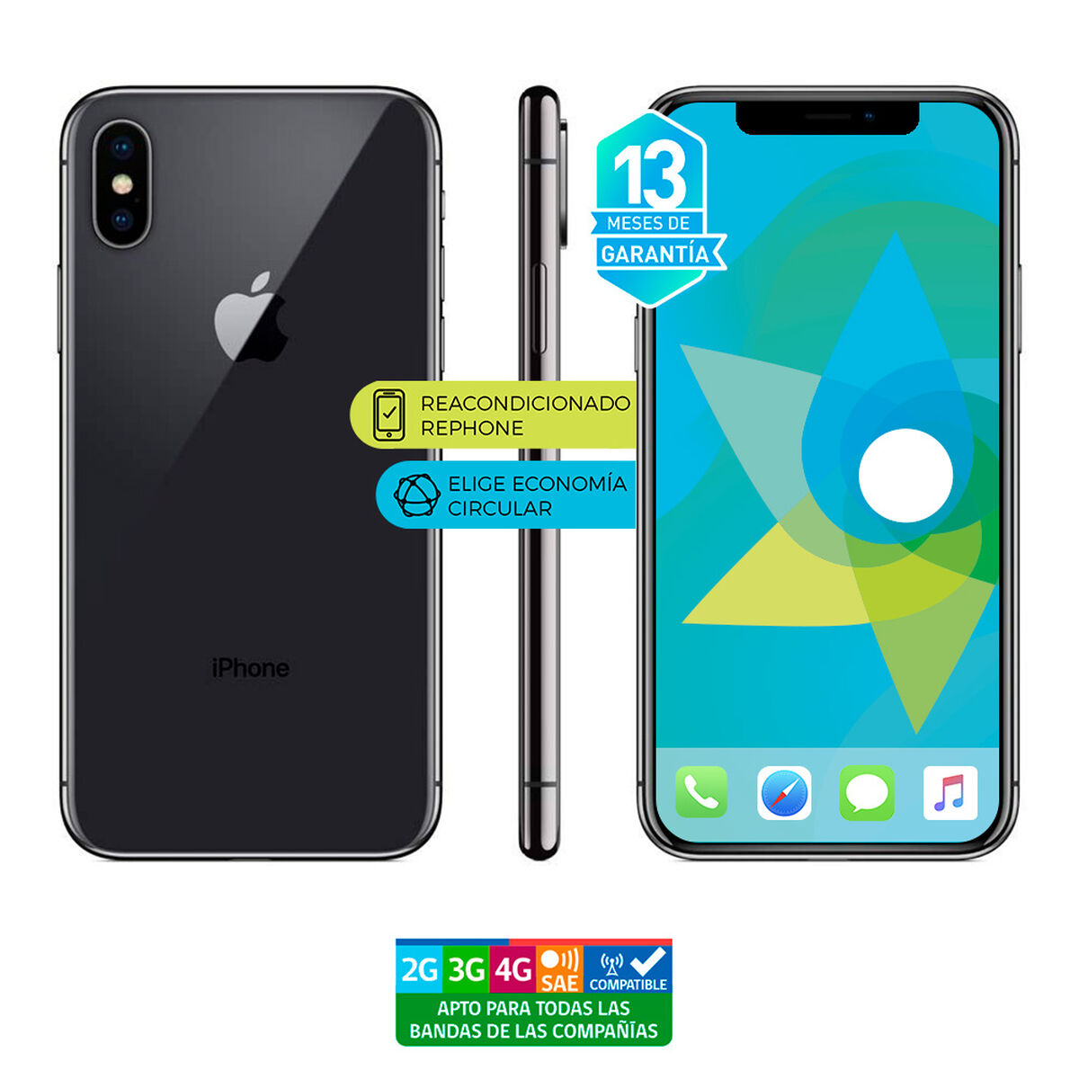 Celular Apple Iphone X 64GB 5.8" Reacondicionado Gris Liberado