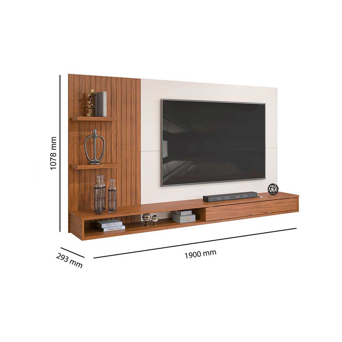 Panel TV Vekkahome Bento Hasta 60" Blanco Café