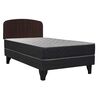 Cama Europea Celta 1 Plaza Atlantis Black + Respaldo Asturias