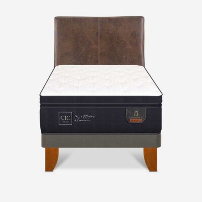 Cama Europea CIC 1,5 Plaza Super Premium +  Respaldo Baker