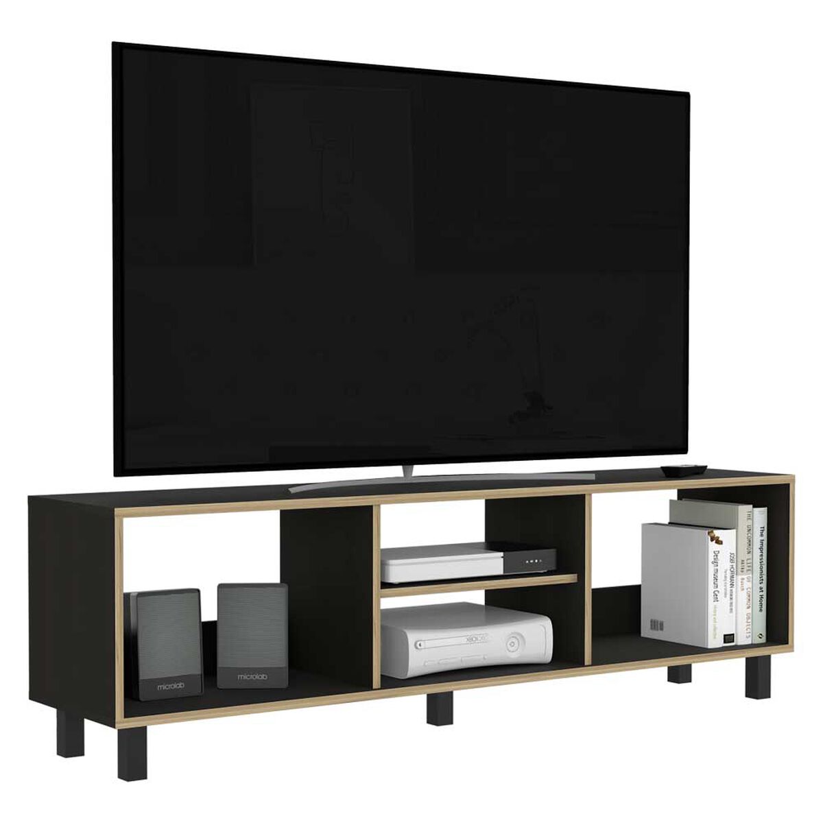 Rack TV TuHome Nomik Texas Negro Hasta 70"
