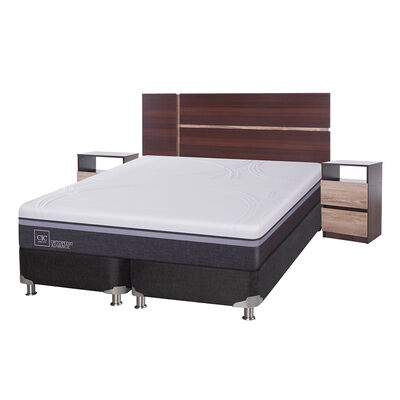 Box Spring CIC Base Dividida King Ortopedic Advance + Respaldo + 2 Veladores