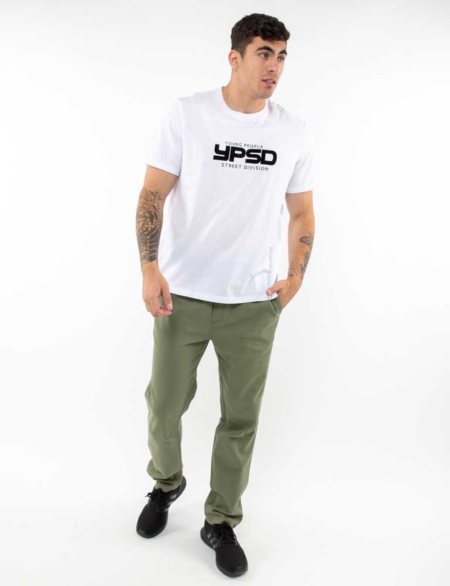 Polera Algodón Con Estampado Manga Corta Hombre Icono