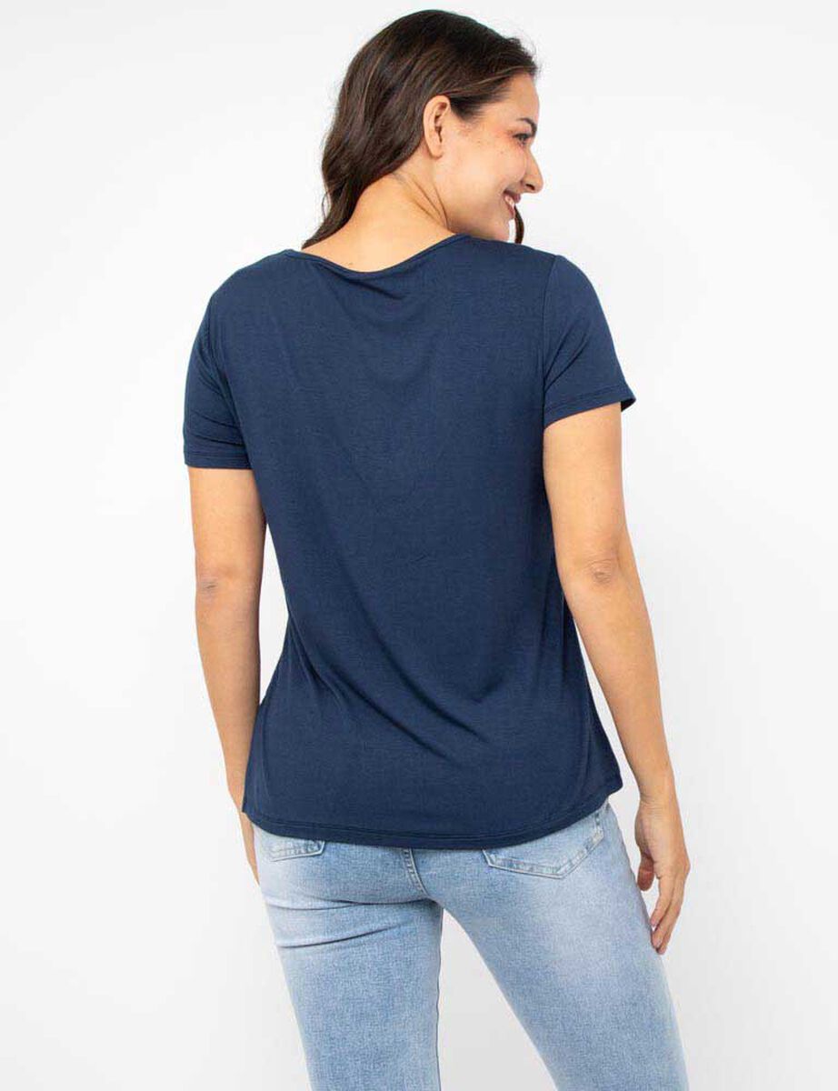 Polera Con Estampado Manga Corta Mujer Zibel