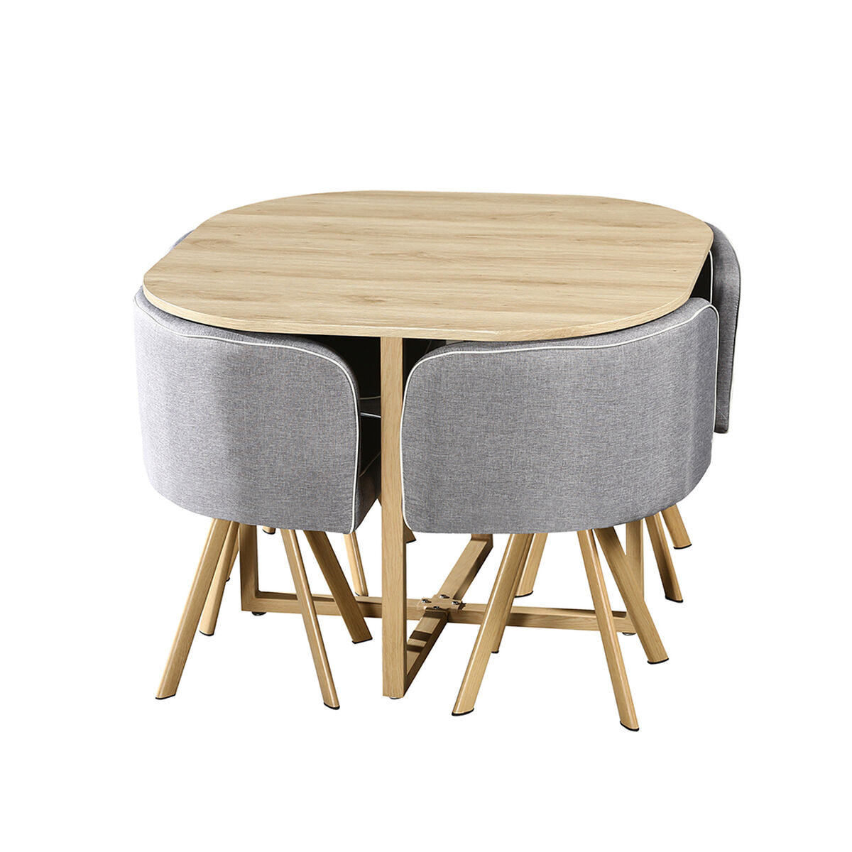 Juego de Comedor Casanova Eros 4 Sillas Gris