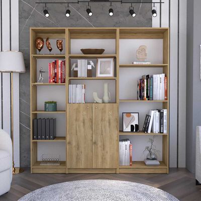 Estante 45 cm + Estante 2 Puertas + Estante 4 Repisas TuHome Home Macadamia