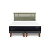 Cama Europea CIC Base Dividida 2 Plazas Premium + Respaldo Dublin Olivo