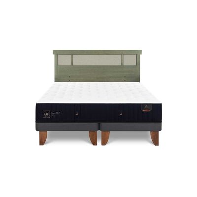 Imagen 1 del producto Cama Europea CIC Base Dividida 2 Plazas Premium + Respaldo Dublin Olivo