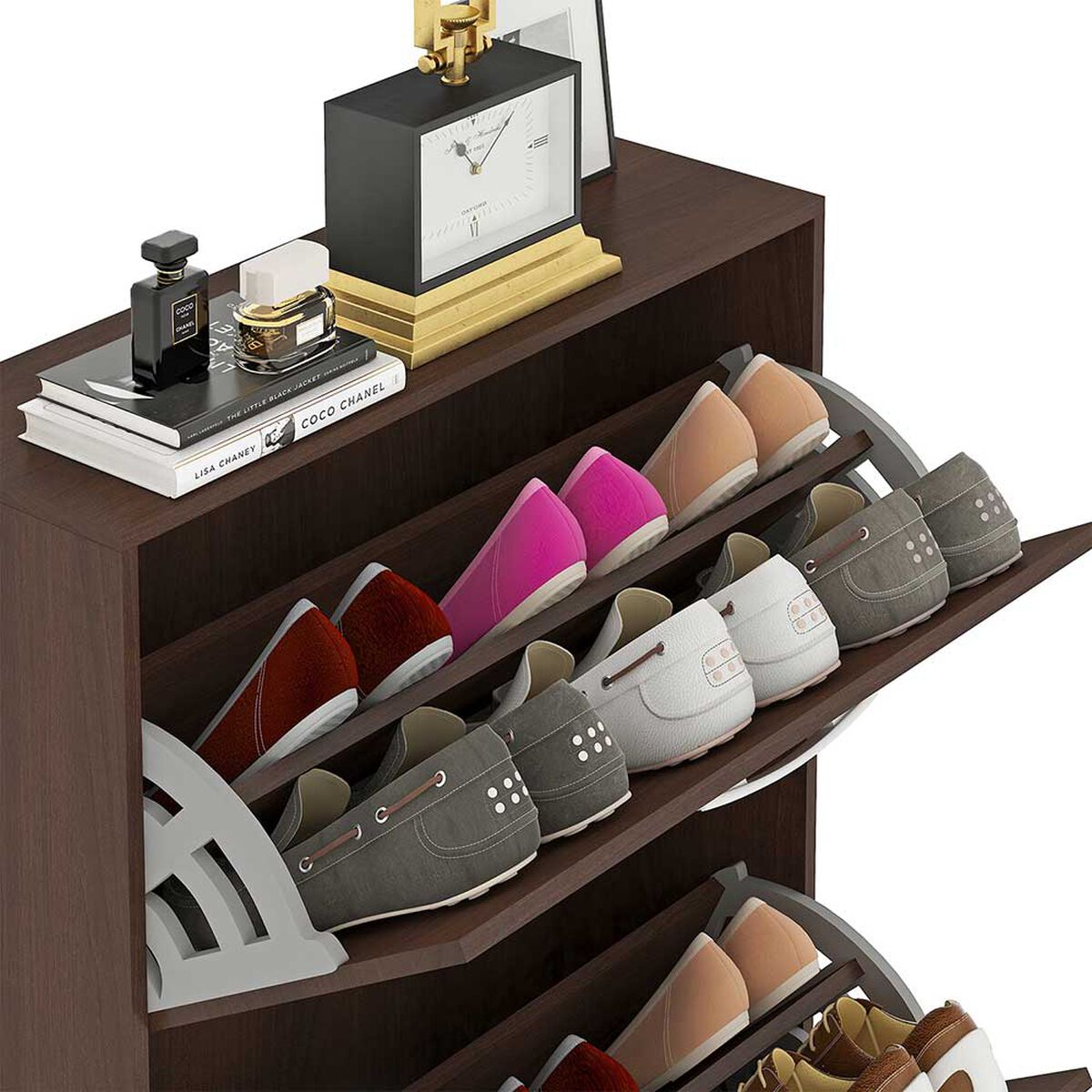 Zapatero Vekkahome Nick 3 Puertas Beige 