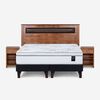 Cama Europea Rosen 2 Plazas Art 4 + Respaldo + Velador Ferrara Chocolate