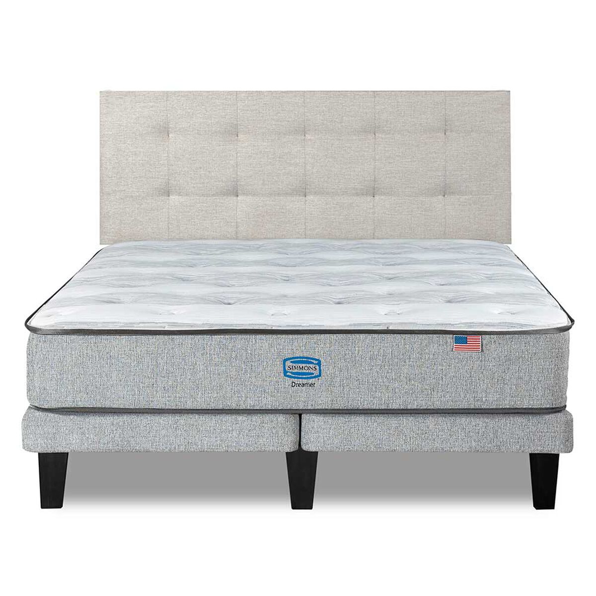 Cama Europea Simmons 2 Plazas Dreamer 190 Cm + Respaldo Urban Arena