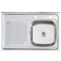 Lavaplatos Izquierdo Sobrepuesto Con Reblase Splendid 800X500 cm