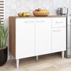 Mueble de Cocina Base Vekkahome Evandro 1 Cajón 3 Puertas Blanco