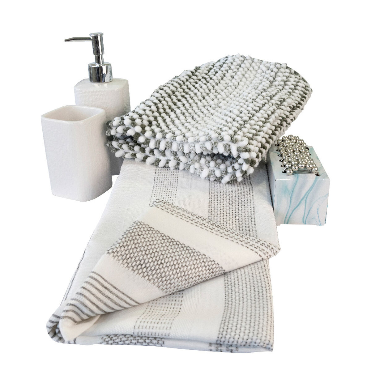Set de Ba&ntilde;o Doral Sofia 17 Piezas Gris