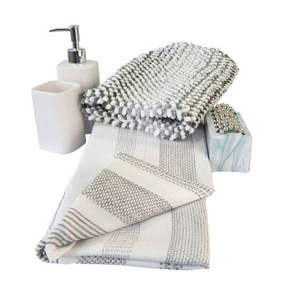 Set de Ba&ntilde;o Doral Sofia 17 Piezas Gris