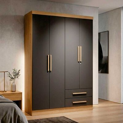 Closet Yardas Josefa 4 Puertas 2 Cajones Titanio