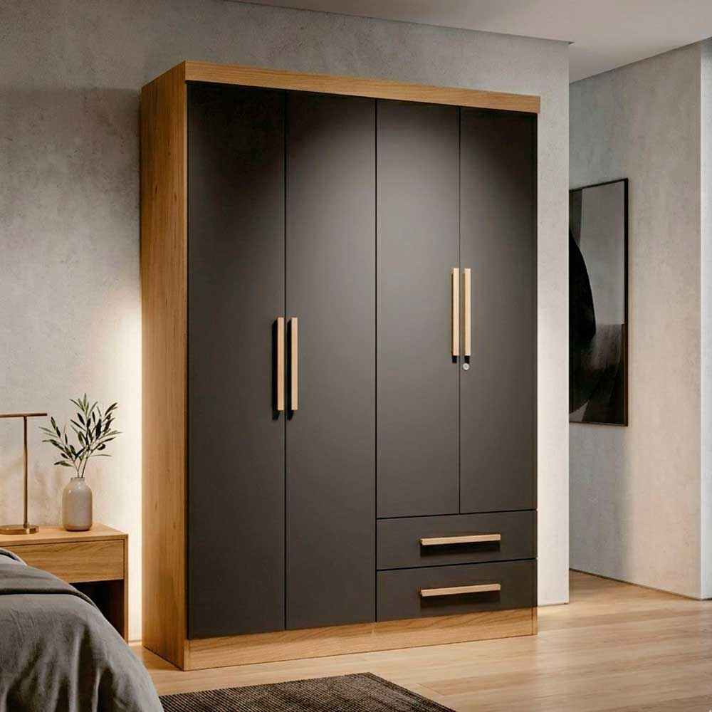 Closet Yardas Josefa 4 Puertas 2 Cajones Titanio