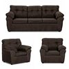 Juego de Living Deco Outlet Polonia Sofá 3 Cuerpos + Dos Sillones 1 Cuerpo Chocolate